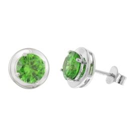 Acalee 70-1049-11 Damen-Ohrringe 925 Silber Ohrstecker Zirkonia Smaragdgrün