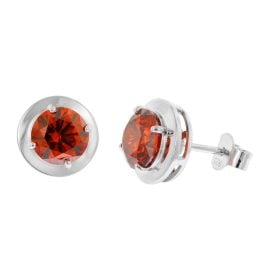 Acalee 70-1049-16 Damen-Ohrringe 925 Silber Zirkonia-Ohrstecker Granatrot