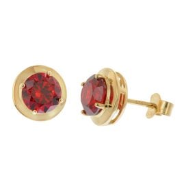 Acalee 70-1050-16 Damen-Ohrringe 925 Silber Vergoldet Zirkonia Granat-Rot