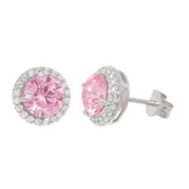 Acalee 70-1047-09 Damen-Ohrringe 925 Silber Zirkonia-Ohrstecker Pink