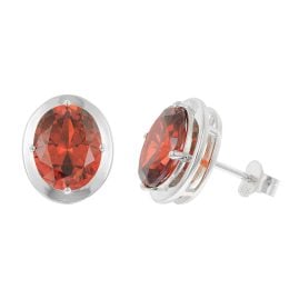 Acalee 70-1051-07 Damen-Ohrringe 925 Silber Zirkonia Padparadscha-Rot