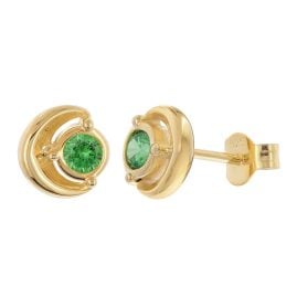 Acalee AC8894-11 Damen Ohrringe 925 Silber Vergoldet Zirkonia-Stecker Grün