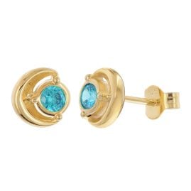 Acalee AC8894-04 Damen Ohrstecker 925 Silber Vergoldet Zirkonia London-Blau