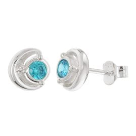 Acalee AC8888-04 Damen Ohrringe 925 Silber Ohrstecker Zirkonia London-Blau