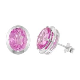 Acalee 28804-09 Damen-Ohrringe 925 Silber Zirkonia-Ohrstecker Pink