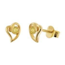 Acalee AC8876-13 Women's Earrings Silver Gold-Plated Cubic Zirconia Yellow