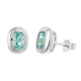 Acalee AC8946-02 Women's Earrings 925 Silver Cubic Zirconia Aquamarine Blue