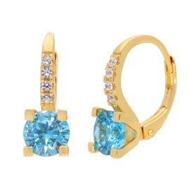 Acalee AC1010-03 Damen-Ohrringe Creolen Silber Vergoldet Zirkonia Swiss Blau
