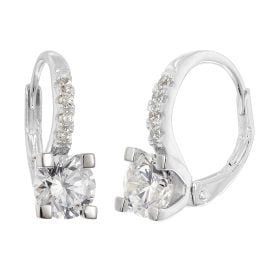 Acalee AC1006-01 Damen-Ohrringe 925 Silber Rhodiniert Creolen Zirkonia Weiß