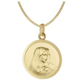 Acalee 50-1024 Halskette mit Madonna Anhänger Gold 333 Maria Dolorosa Ø 18 mm