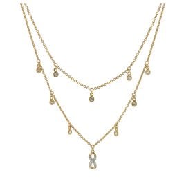 Acalee 50-1027 Women's Necklace Infinity Gold 333 with Cubic Zirconia