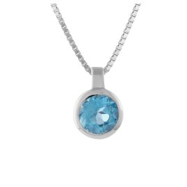 Acalee 80-1006-02 White Gold Pendant 333 / 8K with Topaz Swiss Blue