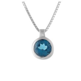 Acalee 80-1006-03 White Gold Pendant 333 / 8K with Topaz London Blue