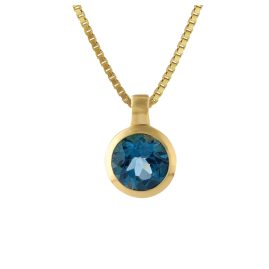 Acalee 80-1009-03 Gold Anhänger 333 / 8K Gelbgold mit Topas London Blau