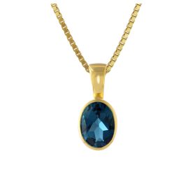 Acalee 80-1010-03 Gold Anhänger 333 / 8K Gelbgold mit Topas London Blau