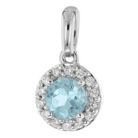 Acalee 80-1022 Women's Pendant White Gold 333 with Blue Topaz