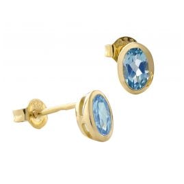 Acalee 70-1014-02 Stud Earrings Gold 333 / 8K Swiss Blue Topaz Studs
