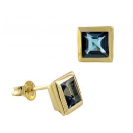 Acalee 70-1018-03 Earrings Gold 333 / 8K with Topaz London Blue