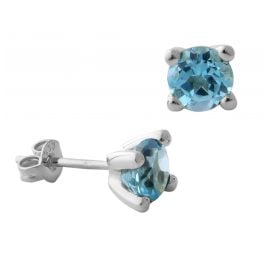 Acalee 70-1027-02 Earrings White Gold 333 / 8K with Swiss Blue Topaz