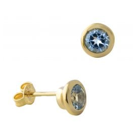 Acalee 70-1019-01 Women's Stud Earrings Gold 333 / 8K with Topaz