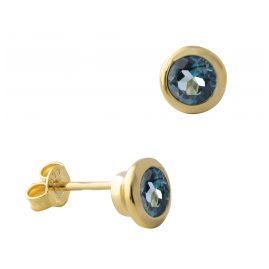 Acalee 70-1019-03 Earrings Gold 333 / 8K with Topaz London Blue