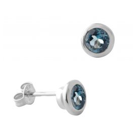 Acalee 70-1022-03 Earrings White Gold 333 / 8K with Topaz London Blue
