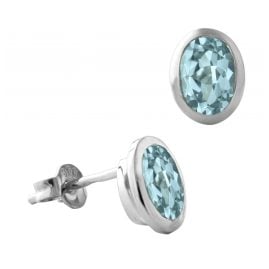Acalee 70-1020-01 Women's Stud Earrings White Gold 333 / 8K with Topaz