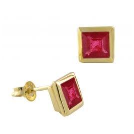 Acalee 70-1018-07 Women's Stud Earrings 333 / 8K Gold with Ruby