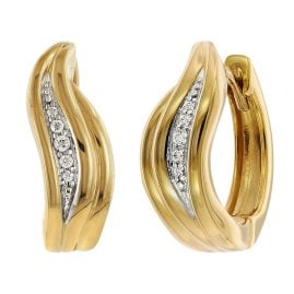 Acalee 70-1041 Ladies' Hoop Earrings Gold 333 with Cubic Zirconia