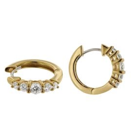 Acalee 70-1044 Ladies' Hoop Earrings Gold 333 with Cubic Zirconia