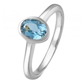 Acalee 90-1011-02 Ladies' Ring White Gold 333 / 8K Topaz Swiss Blue