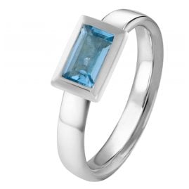 Acalee 90-1017-02 Women's Ring White Gold 333 / 8K with Topaz Swiss Blue