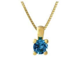 Acalee 80-1003-03 Pendant Gold 333 Topaz London Blue + Gold Plated Necklace