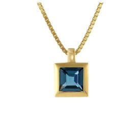 Acalee 80-1004-03 Topaz London Blue Pendant 333 / 8K Gold + Necklace