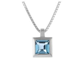 Acalee 80-1007-02 Topaz Pendant 333 / 8K White Gold + Necklace