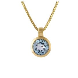 Acalee 80-1009-01 Topaz Blue Pendant 333 / 8K Gold + Necklace