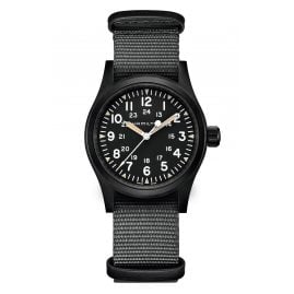 Hamilton H69409930 Hand-Winding Watch Khaki Field Mechanical 38 mm Grey/Black