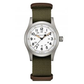 Hamilton H69439411 Hand-Winding Watch Khaki Field Mechanical Green/White 38 mm