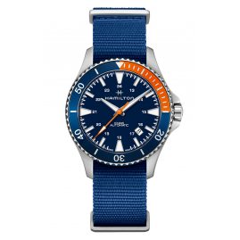 Hamilton H82365941 Men's Watch Automatic Khaki Navy Scuba Auto Blue/Orange