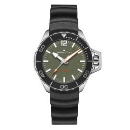Hamilton H77455360 Unisex Diver's Watch Khaki Navy Frogman Black/Green 41 mm