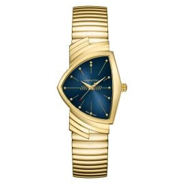 Hamilton H24301141 Unisex Watch Ventura Gold Tone/Blue