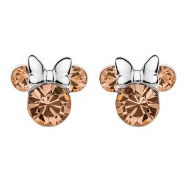 Disney E905162RJUNL Children's Earrings Birthstone June Apricot 925 Silver