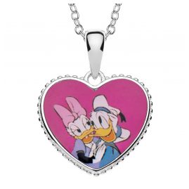 Disney CS00025SL-P Children's Necklace Daisy & Donald Duck 925 Silver