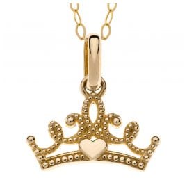 Disney C400136L Halskette für Mädchen Krone 375 Gold