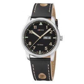 M-Watch WBL.19320.LB Men's Wristwatch Aero 45 Black/Beige