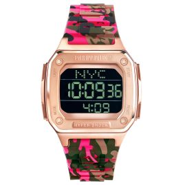 Philipp Plein PWHAA1622 Digital Watch Hyper $hock Camouflage Pink