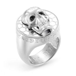 Philipp Plein PJ8AA09R Men's Ring 3D Skull Grey