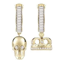Philipp Plein PJ4AA02EU Ladies' Hoop Earrings Skull Crown Gold Tone