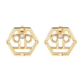 Philipp Plein PJ2AA06EU Stud Earrings Hexagon Gold Tone