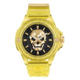 Philipp Plein PWWAA0123 Unisex Wristwatch The $kull Synthetic Yellow
